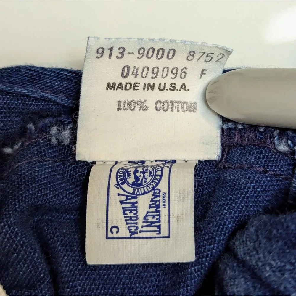 Vintage‎ OshKosh Denim & Plaid Overall Jumper Dress Union Made 80s Vestbak 2T